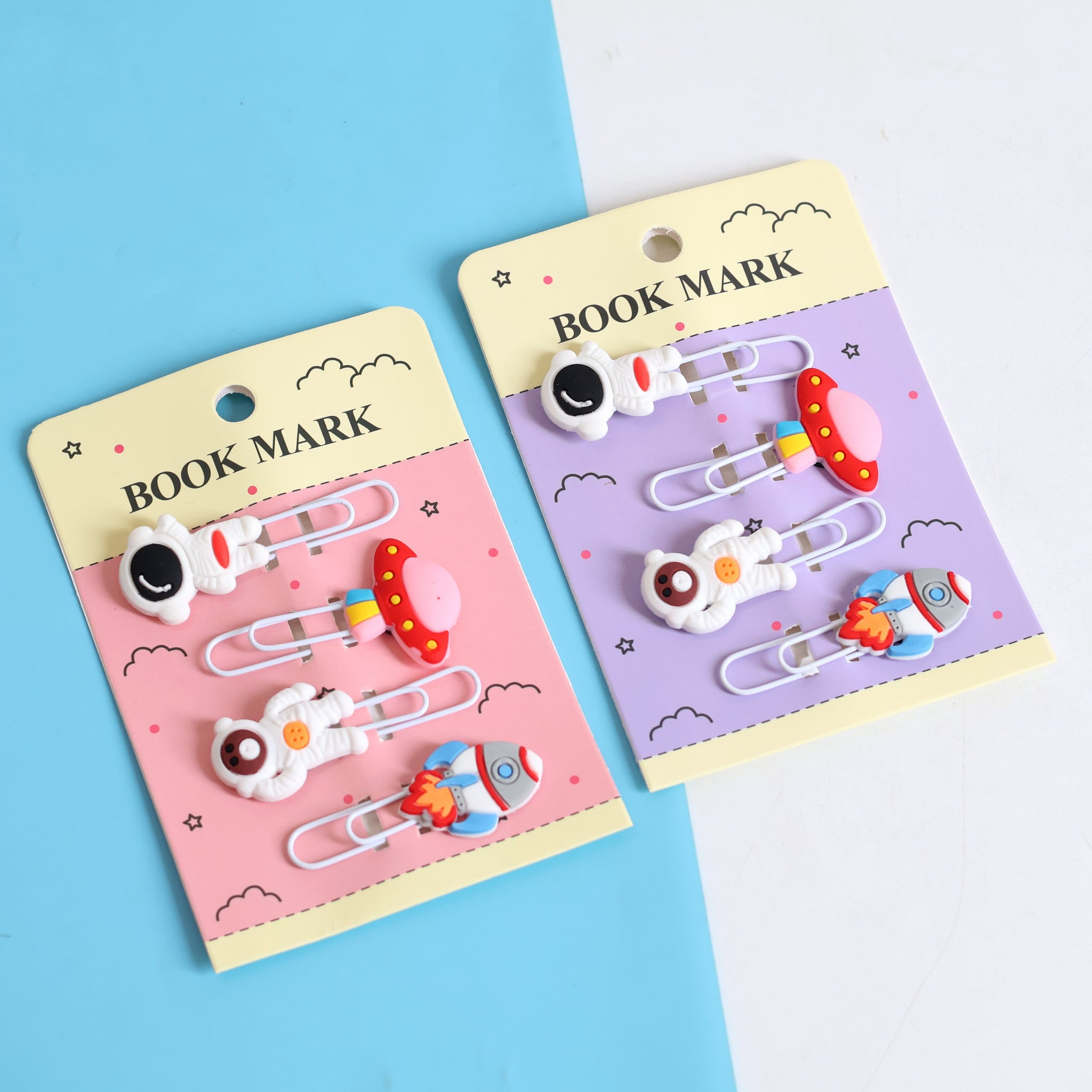 Space-Themed Bookmarks Paperclip Set of 4pcs