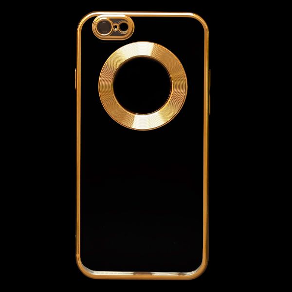 Gold 6D Chrome Logo Cut Transparent Case for Apple iphone 6/6s