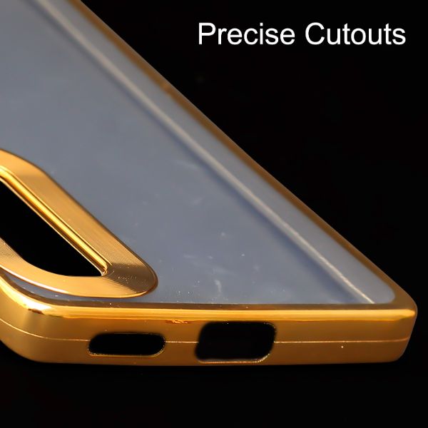 Gold 6D Chrome Logo Cut Transparent Case for Vivo V27 5G