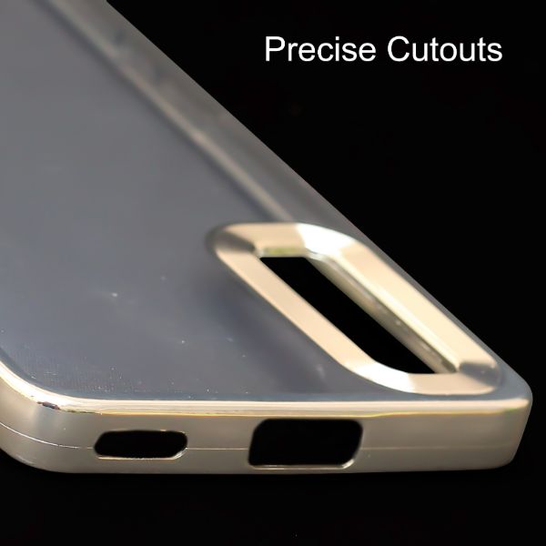 Silver 6D Chrome Logo Cut Transparent Case for Oppo Reno 8T