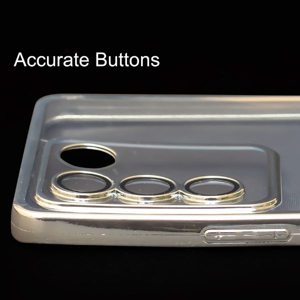 Silver 6D Chrome Logo Cut Transparent Case for Vivo V27 5G