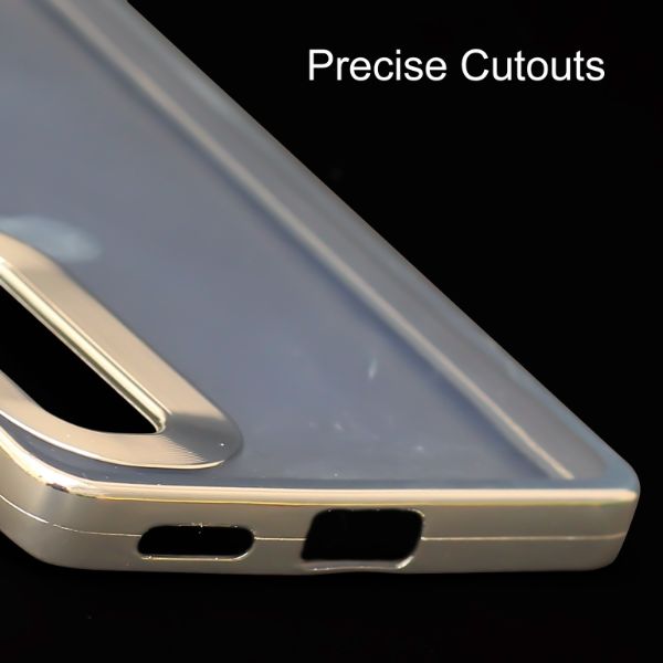 Silver 6D Chrome Logo Cut Transparent Case for Vivo V27 5G