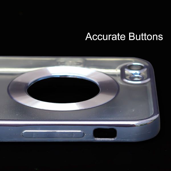 Silver 6D Chrome Logo Cut Transparent Case for Apple iphone 6/6s