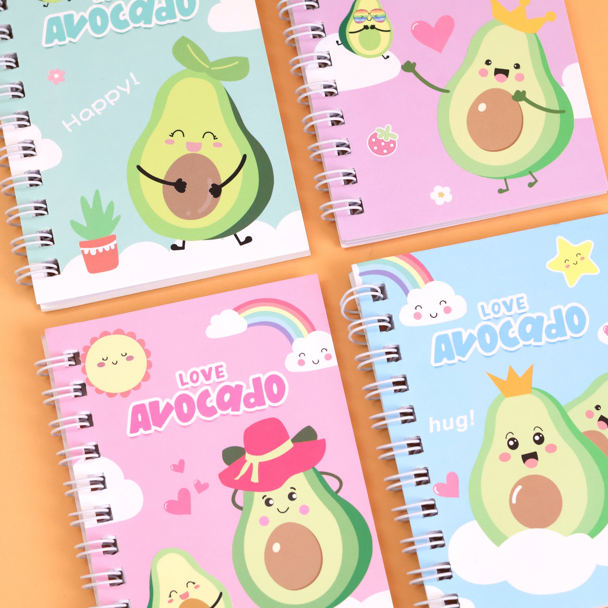 Cute Avocado Spiral Diary