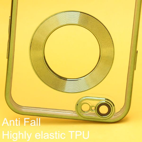 Green 6D Chrome Logo Cut Transparent Case for Apple iphone 6/6s