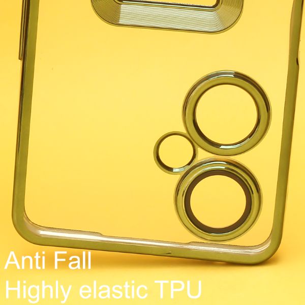 Green 6D Chrome Logo Cut Transparent Case for Oneplus Nord CE 3 Lite