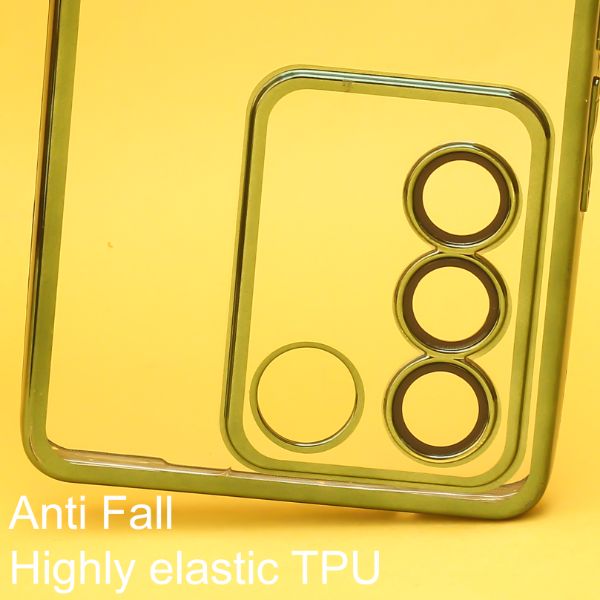 Green 6D Chrome Logo Cut Transparent Case for Vivo V27 5G