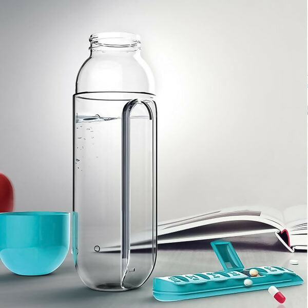 Multi-Functional Pill & Water Bottle – Travel Kit 600ml (Mix Color)