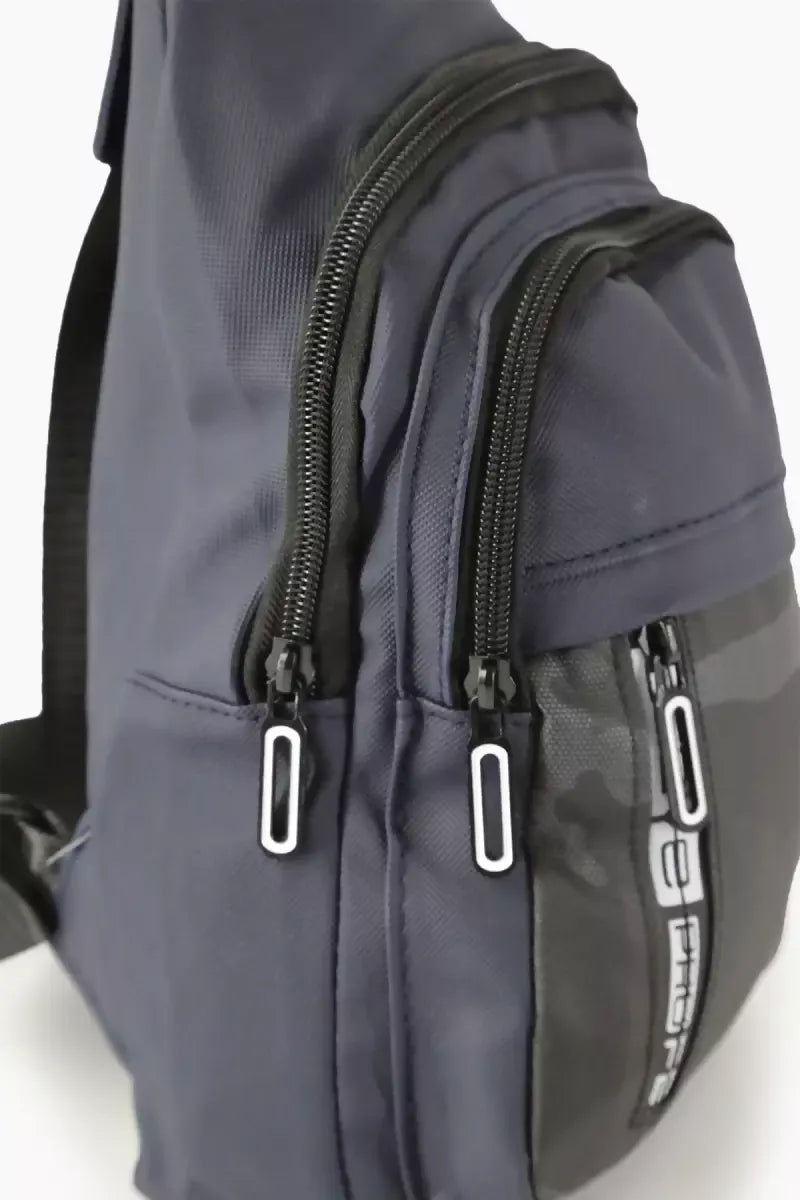 Camouflage Pattern Messenger Bag for Men - Navy Blue