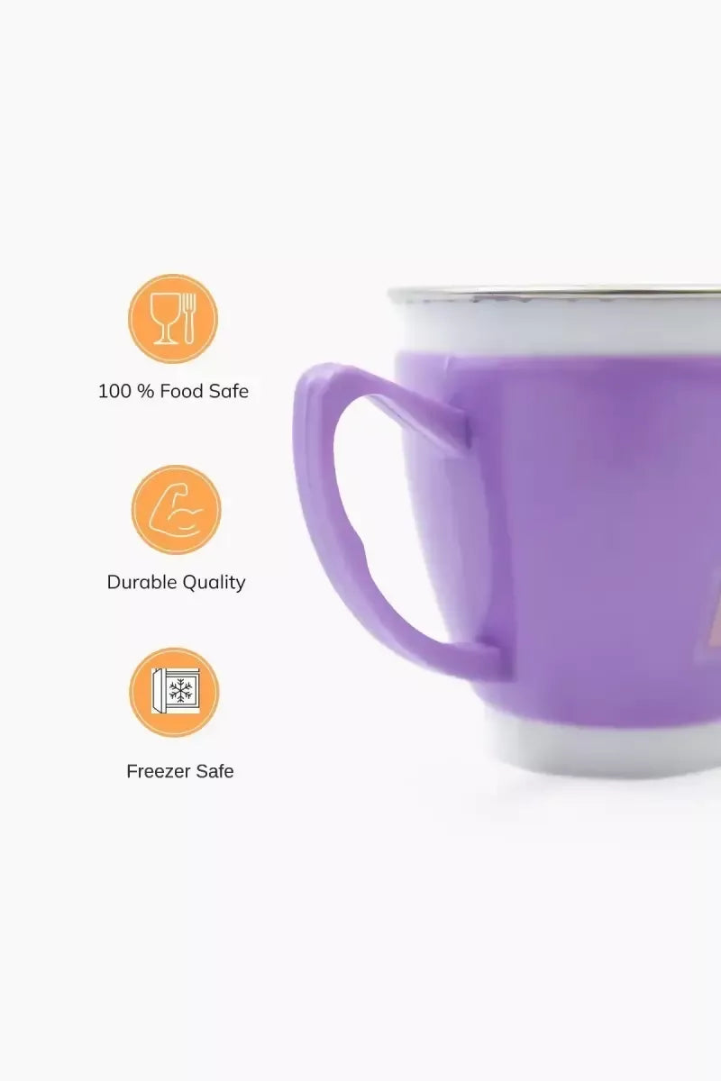 Plastic & Stainless Steel Cup, Set of 3 - 90ml (each)