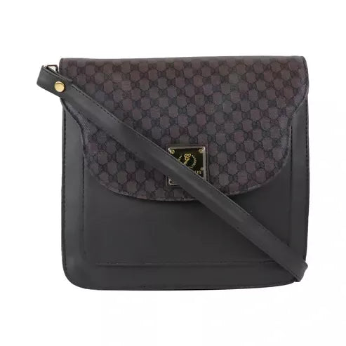 Fashionably Hands-Free: Trendy Women's Sling Bag with Crossbody Strap (Black)