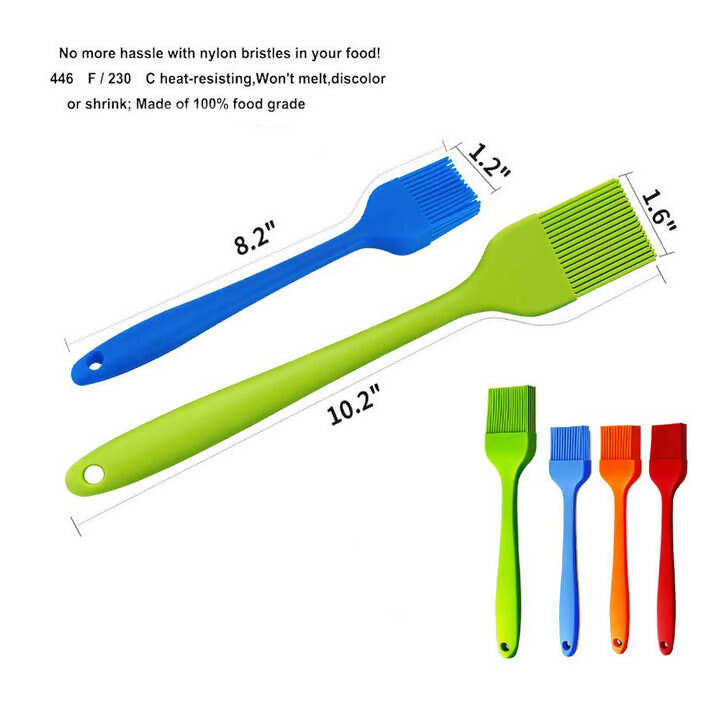 Heat-Resistant Silicone Oil Brush (Pack of 2)