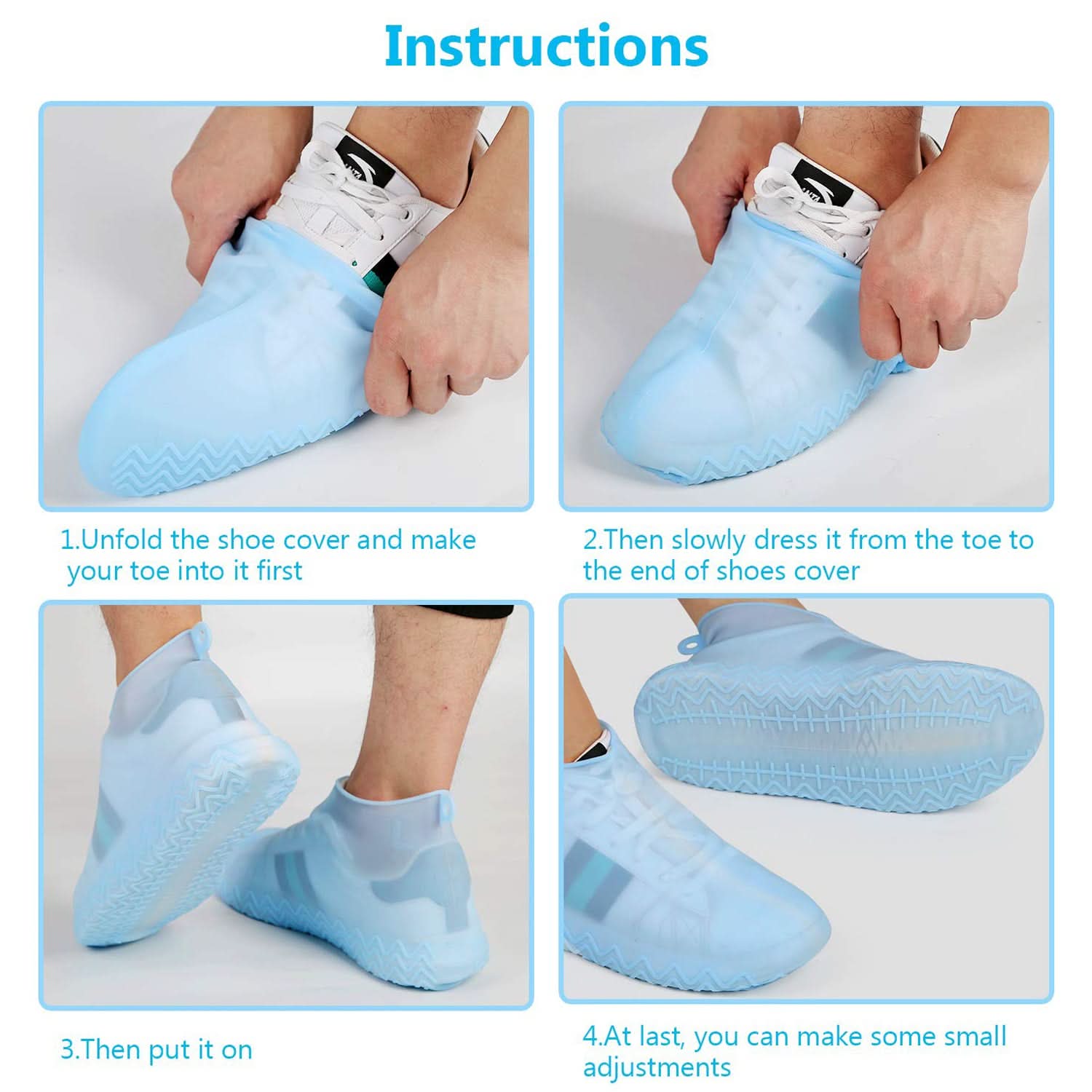 Non-Slip Reusable Silicone Waterproof Shoe Covers