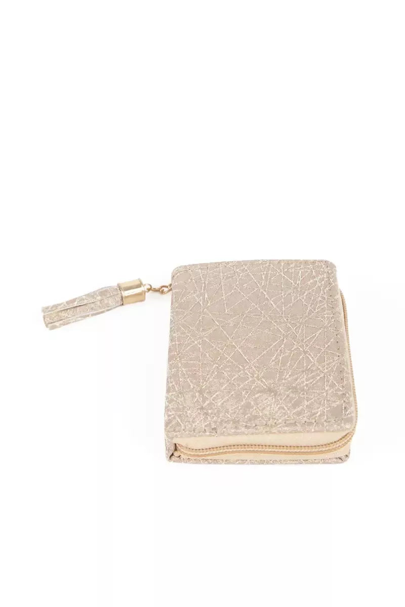 Glittering Small Coin Purse for Girls and Women - Peach