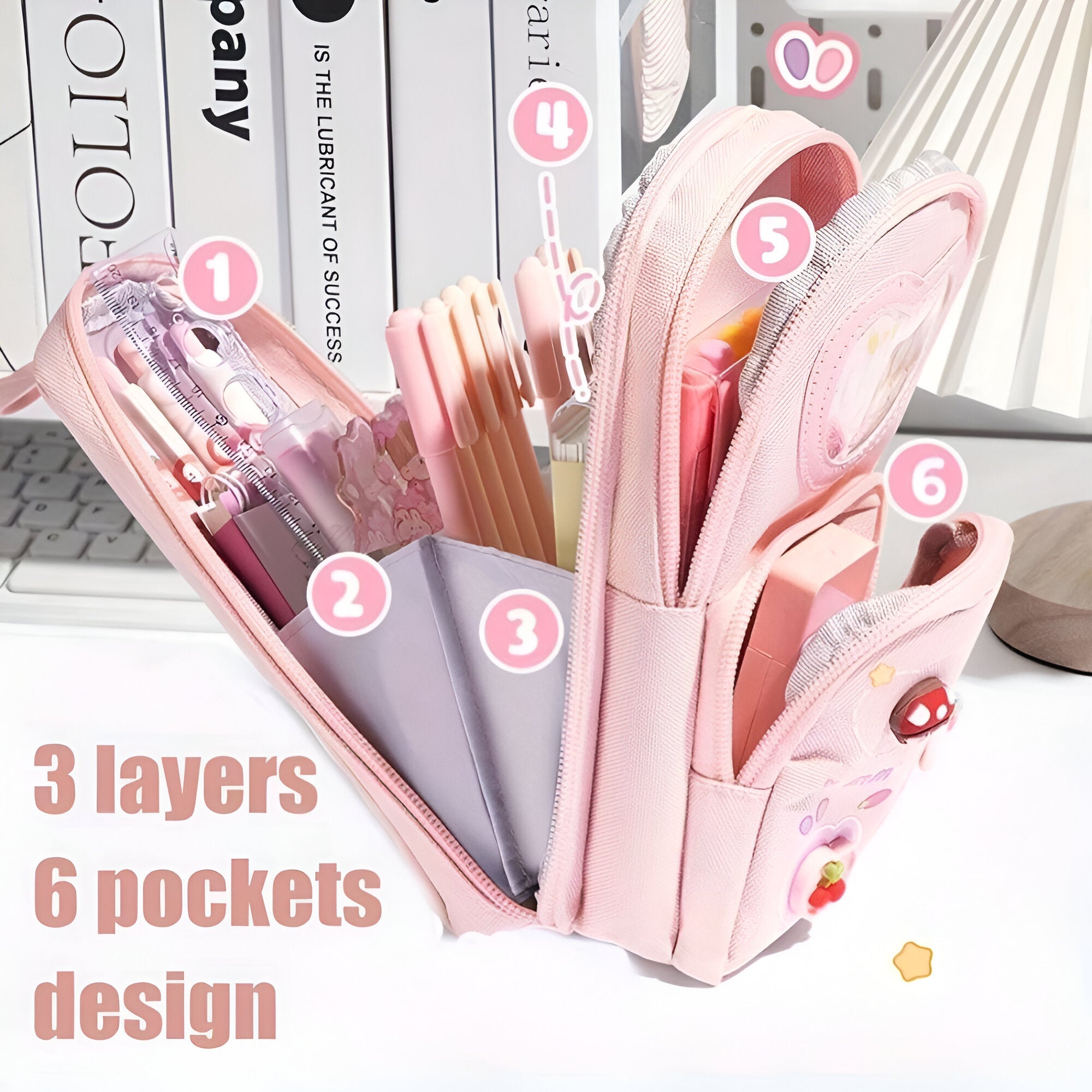 Cool & Organized! 6-Compartment Pencil Pouch