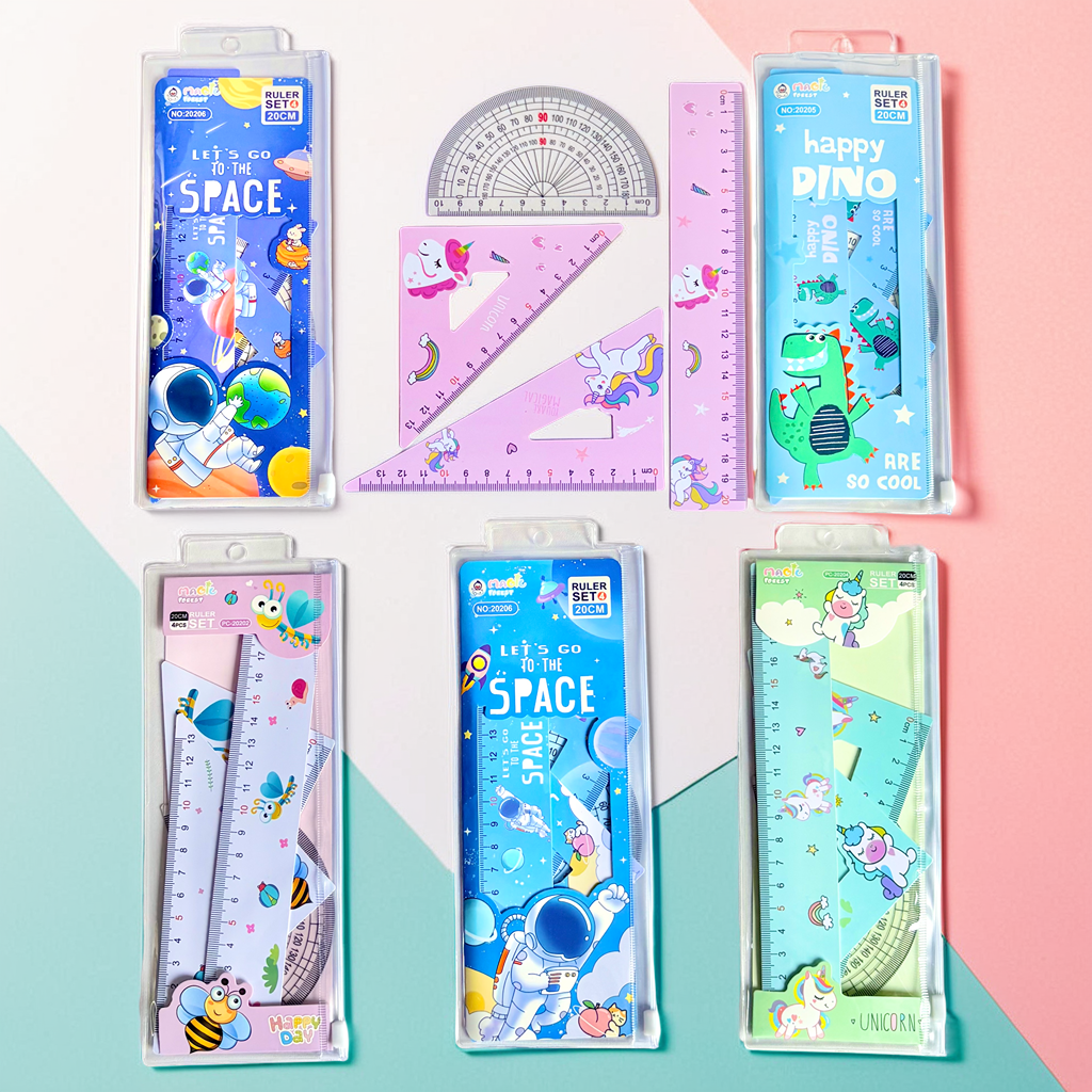 Geometry Ruler Set of 4 Pcs | 20 Cm