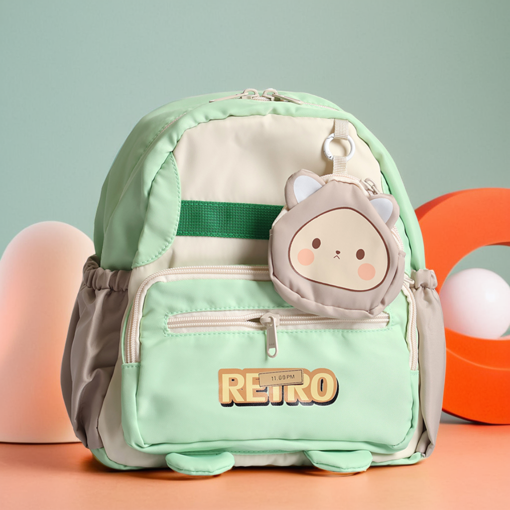 Cool Kids' Retro School Bag with Adorable Coin Pouch