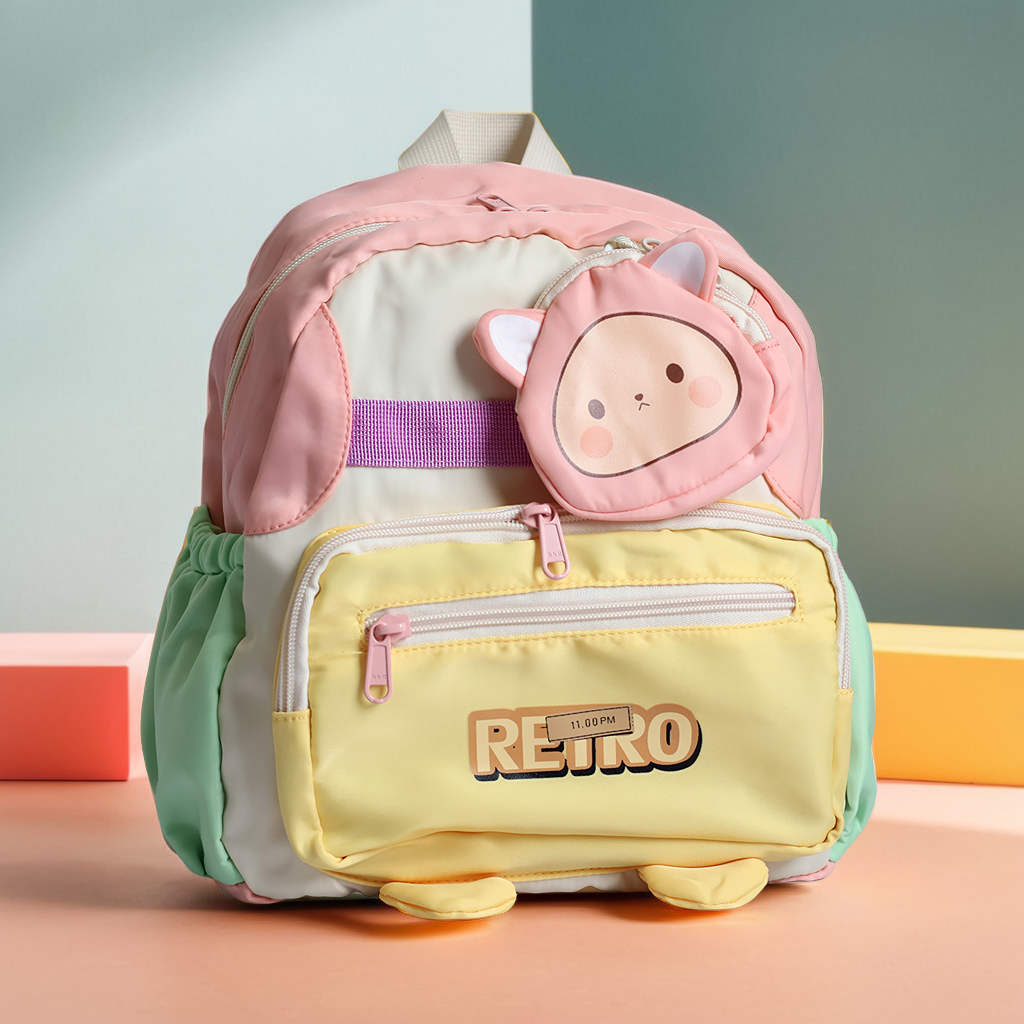 Cool Kids' Retro School Bag with Adorable Coin Pouch