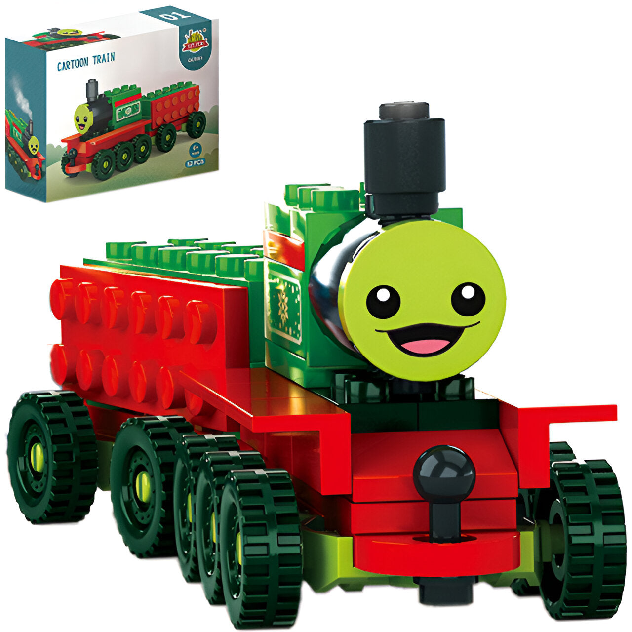 Cartoon Train DIY Building Block Toy