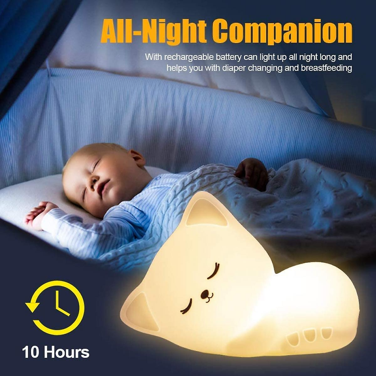 Silicon Sleeping Kitty Touch Night Lamp
