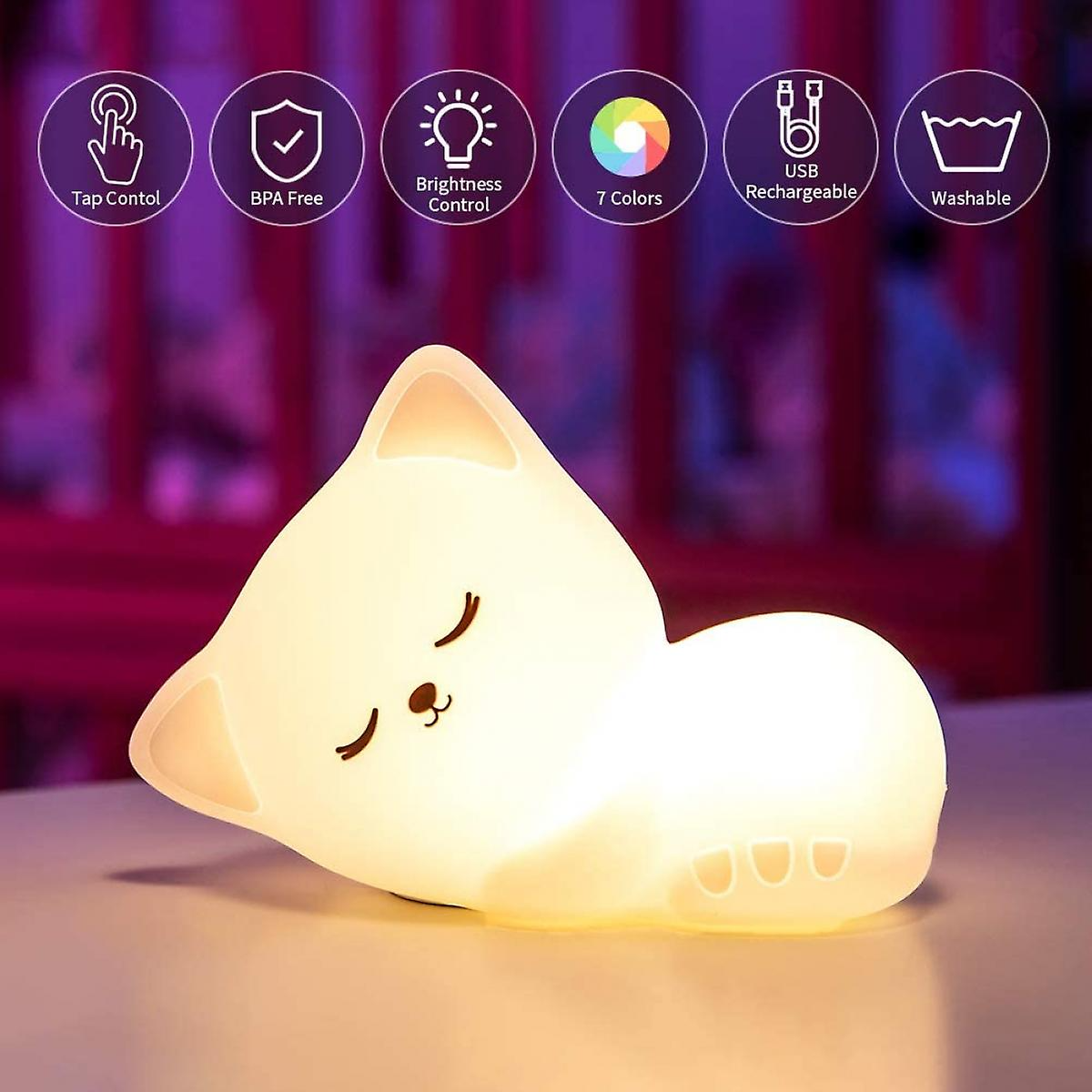 Silicon Sleeping Kitty Touch Night Lamp