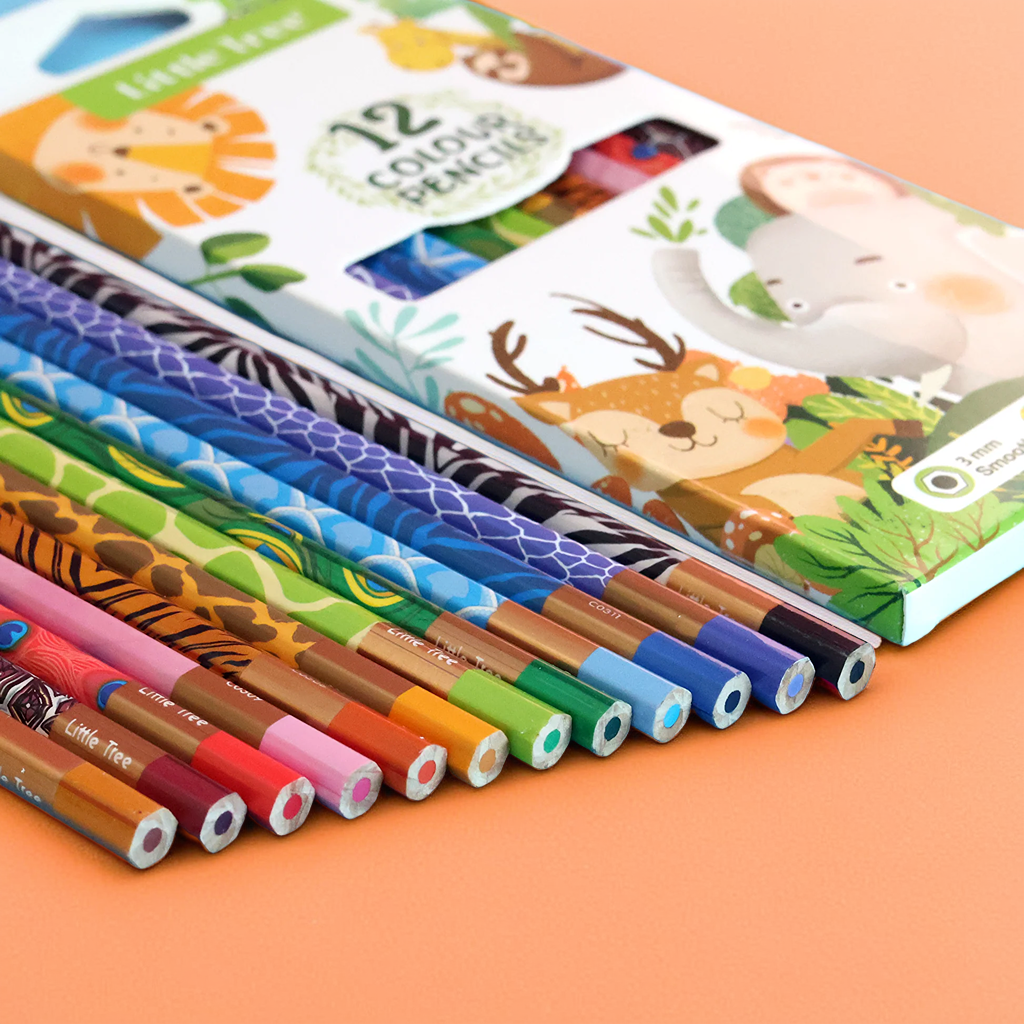 Animal-Themed Color Pencil Set of 12
