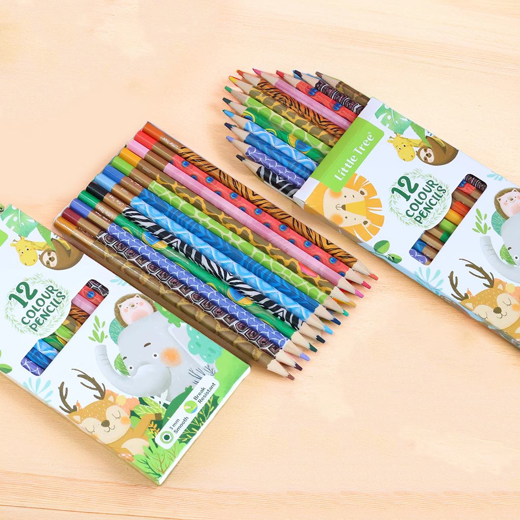 Animal-Themed Color Pencil Set of 12