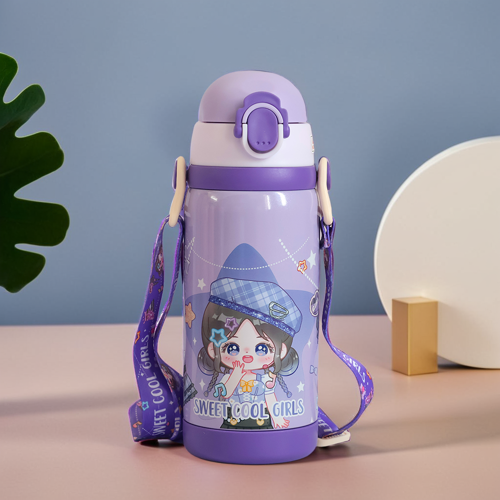 Cute Girls Vacuum Bottle | Sipper Double Lid 450ml