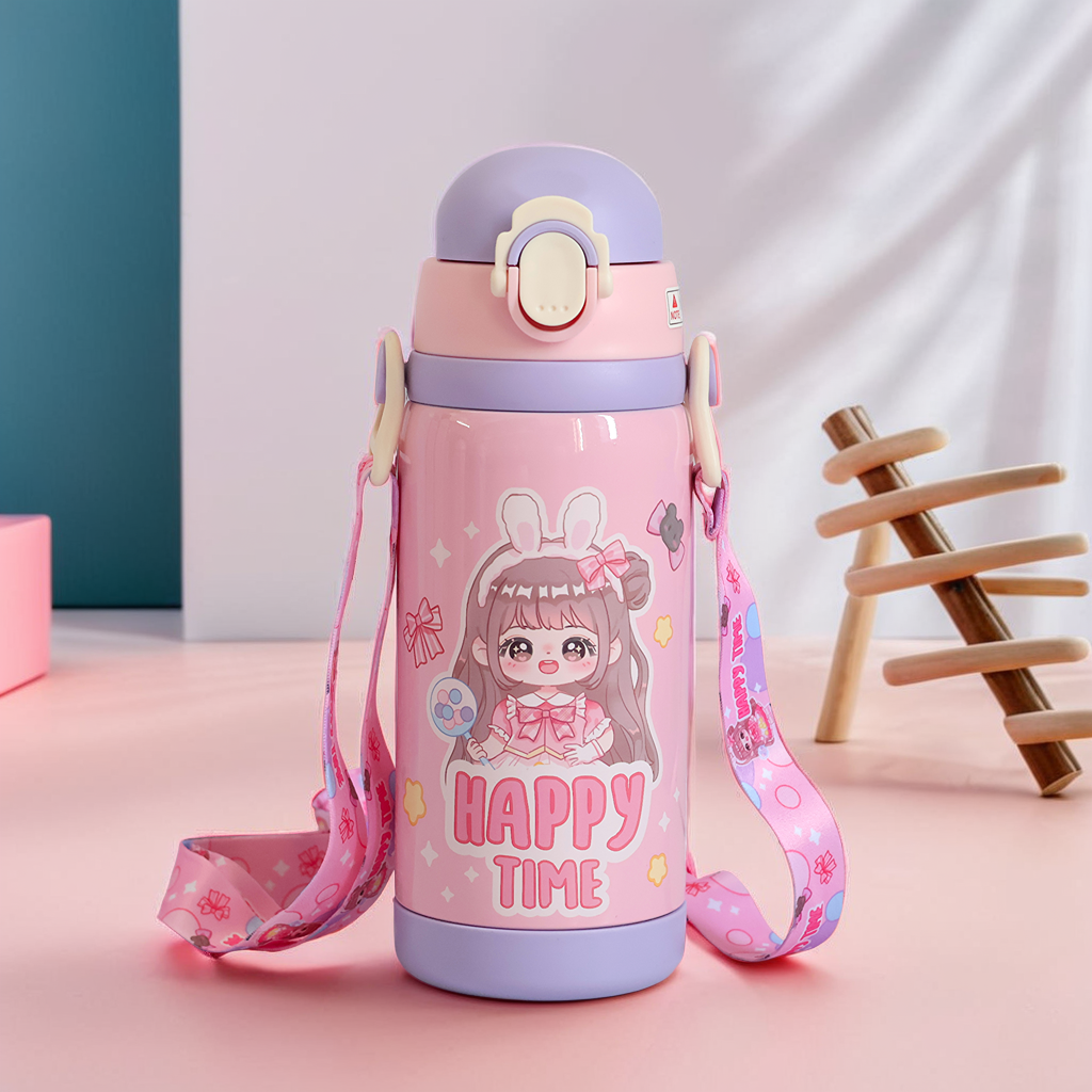 Cute Girls Vacuum Bottle | Sipper Double Lid 450ml
