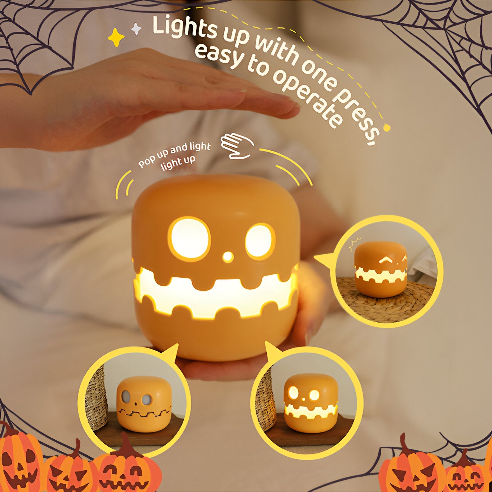 Spooky-Cute Pumpkin LED NIght Lamp