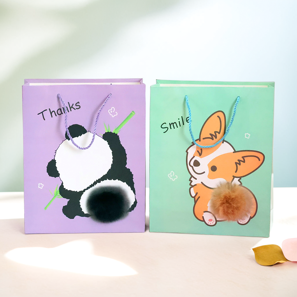 Cute Animal Furr Tail Paper Gift Bag