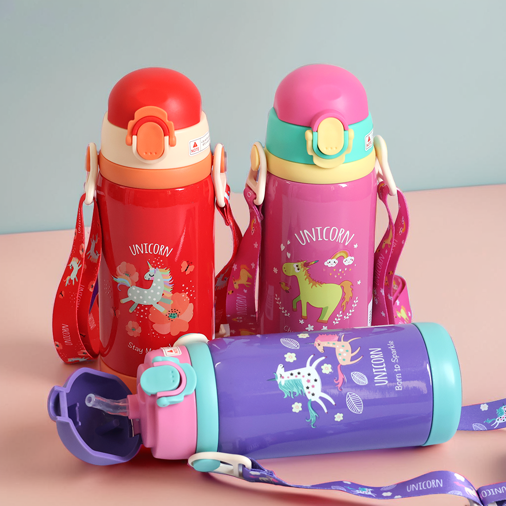 Unicorn Vacuum Bottle – 450ml Double Lid Magic