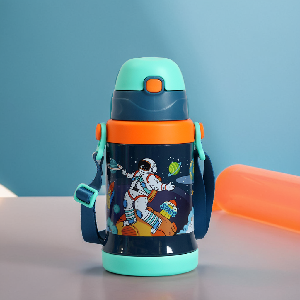 Colorful Cartoon Bottle – 450ml Leakproof Fun