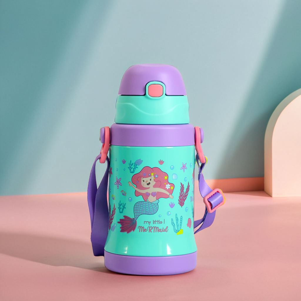 Colorful Cartoon Bottle – 450ml Leakproof Fun