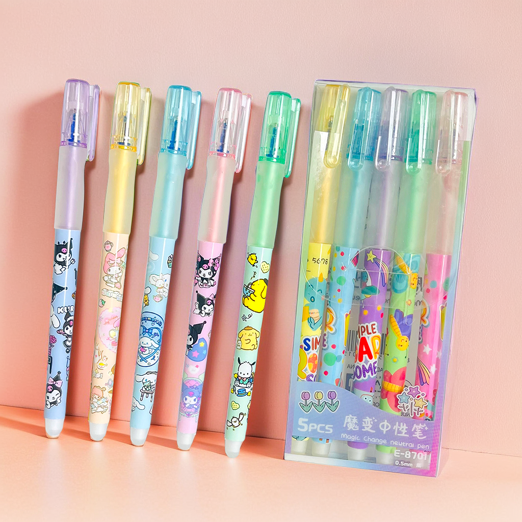 Cartoon Magic Gel Pen Pack of 5pcs