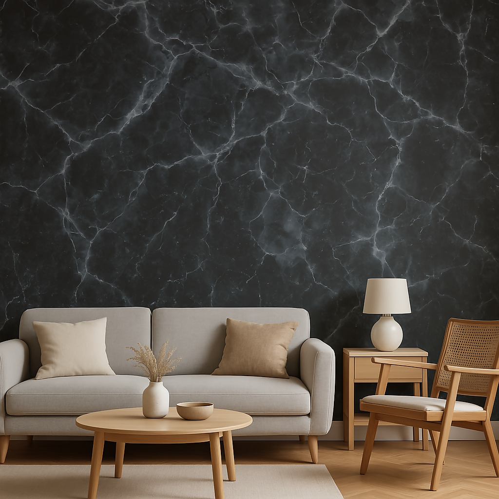 MOREMOTION Black HD Marble Type wallpaper for Kitchen Adhesive (300 ml)