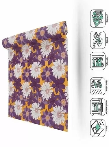 Mopak Decor Shelf Liner used for Wardrobe kitchen cabinet Drawer Slab Roll - (Purple)