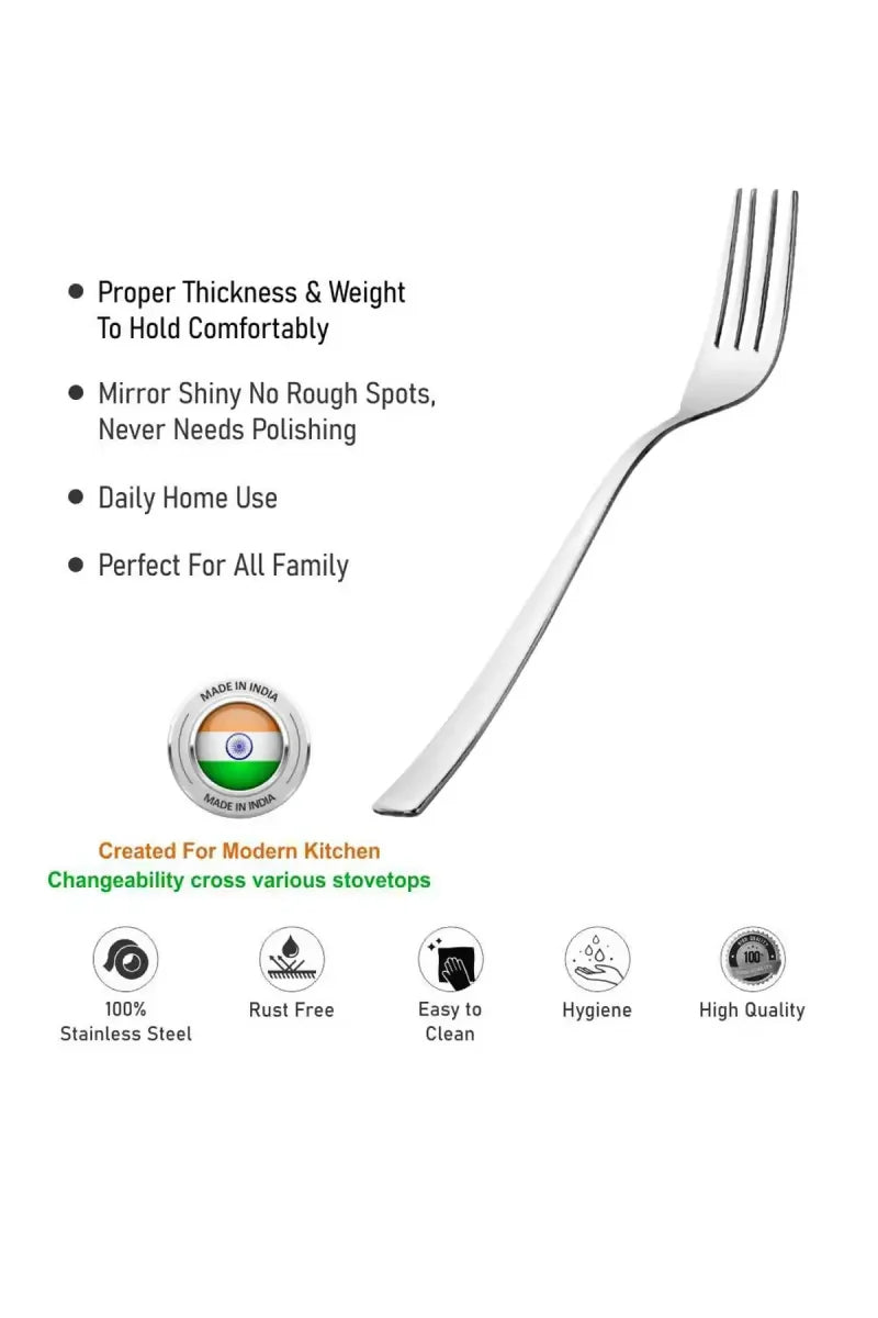 Prabha - Stainless Steel Impress Baby Fork Set - 16cm