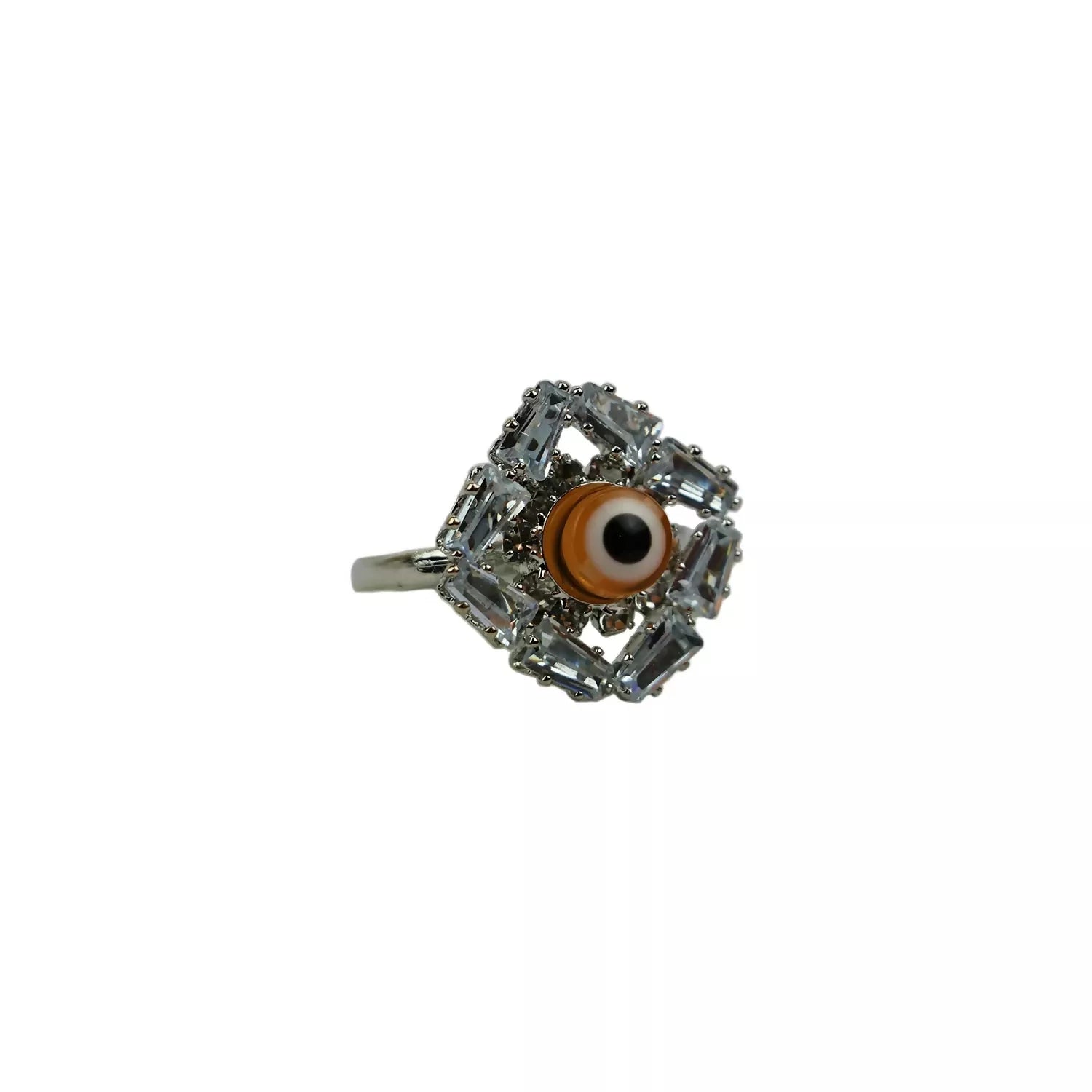 Sunset Blaze Orange Evil Eye Ring – Bold Protection Jewelry for Women