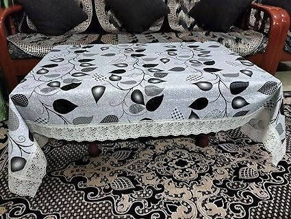 Mopak Decor 3D Printed Table Cover with Lace – Medium (40x60) for 4-Seater & Large (60x90) for 6-Seater – Rectangular Dining and Centre Table Cloth