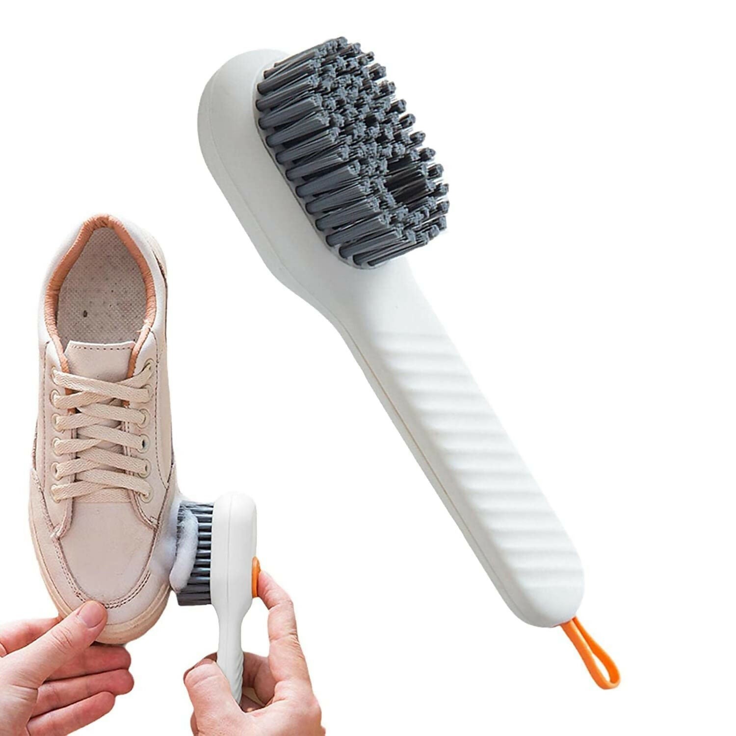 2-in-1 Scrubbing Brush with Built-in Soap Dispenser – Multipurpose Cleaning Brush for Shoes, Clothes & Household Use