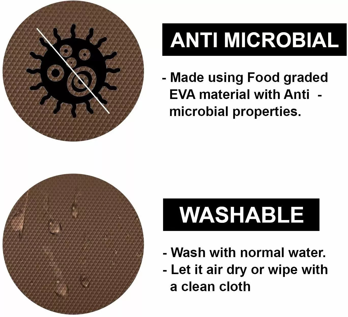 Mopak Decor Plain Brown Eva Printed Solid Fridge Mat & Cover Pack of 1- (3Meters)