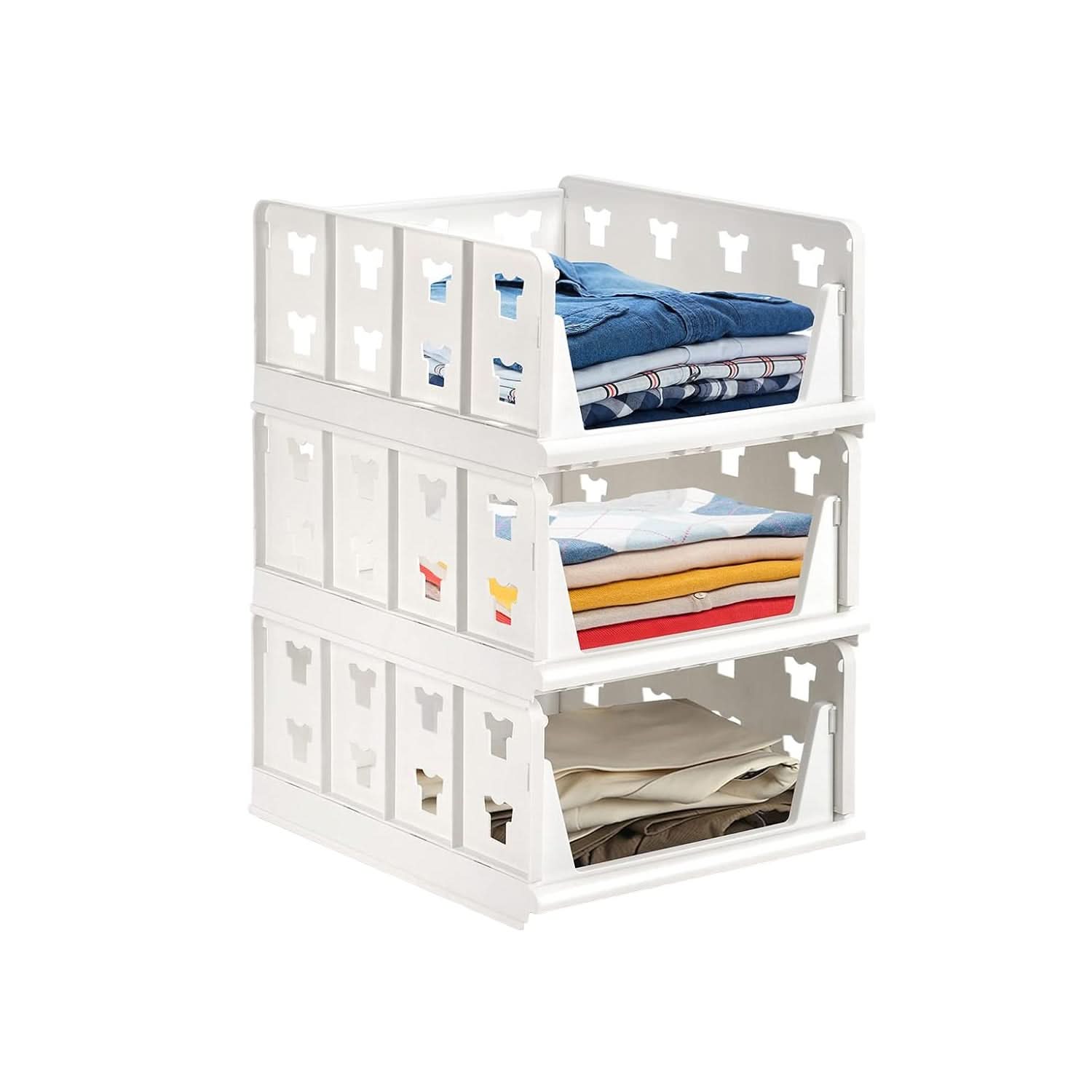 3-Layer Foldable Storage Organizer – Stackable Drawer Shelf (1 Pc)