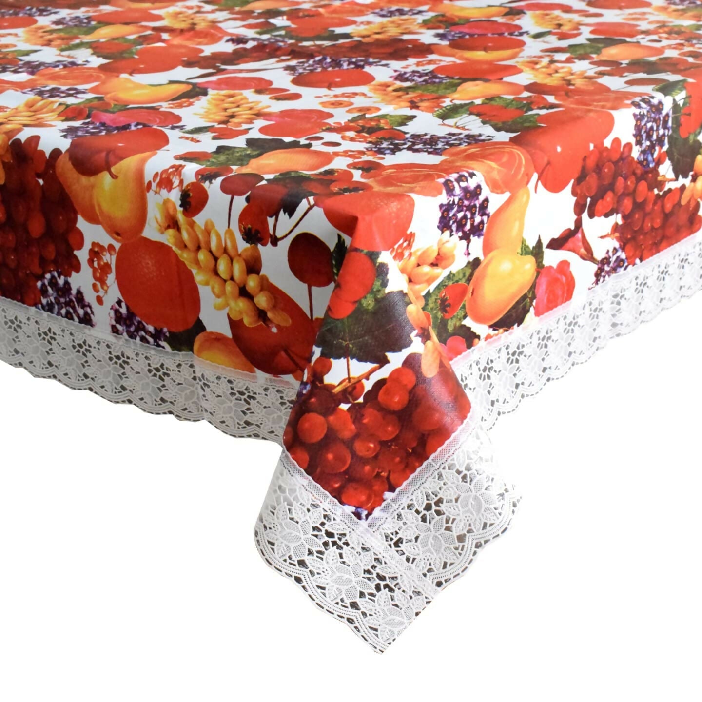 Colorful 3D White Fruit Table Cover – Small & Large (40x60 & 60x90) Inches