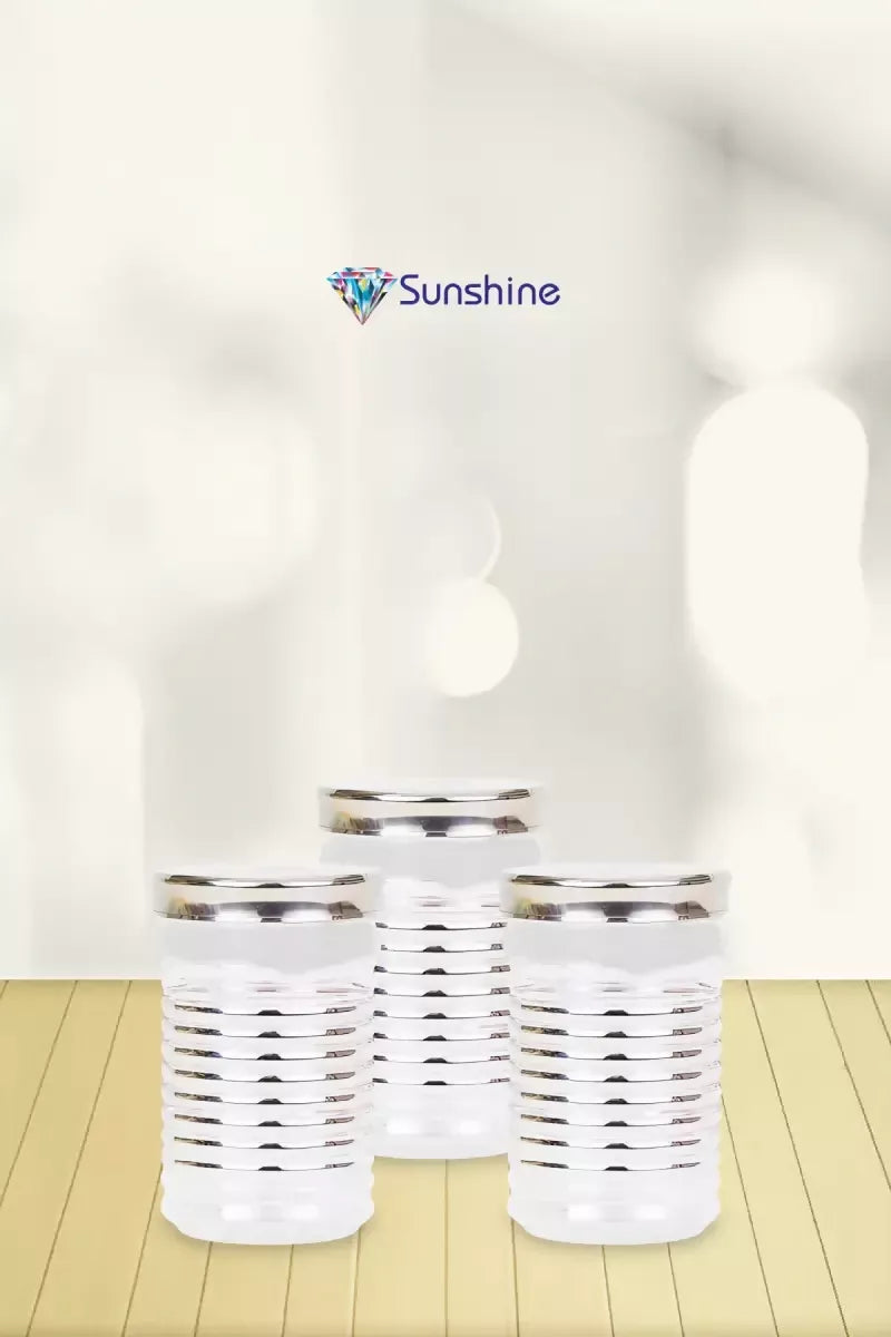Plastic & Stainless Steel Storage Container (Sunshine), 3 Pcs - 1000ml Each (Transparent)