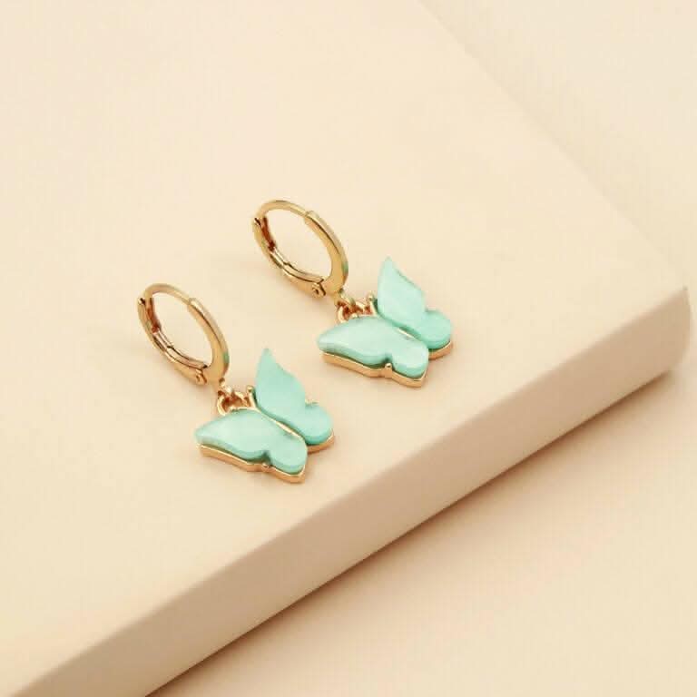 Pinapes Blue Wing Butterfly Necklace Set Stylish Alloy Friendship Jewelry (Pack of 2)