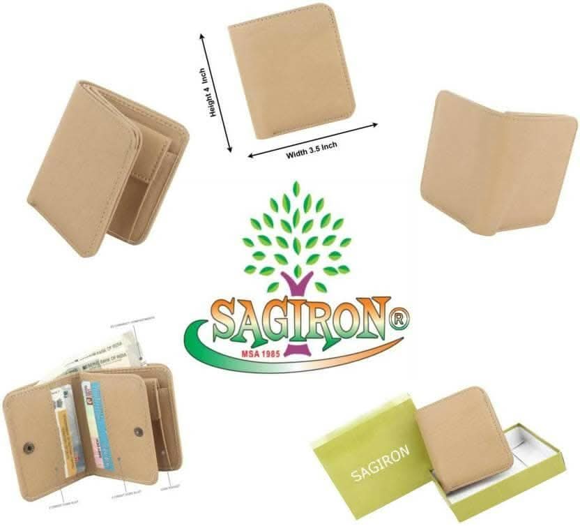 Men Casual Beige Artificial Leather Wallet (7 Card Slots)