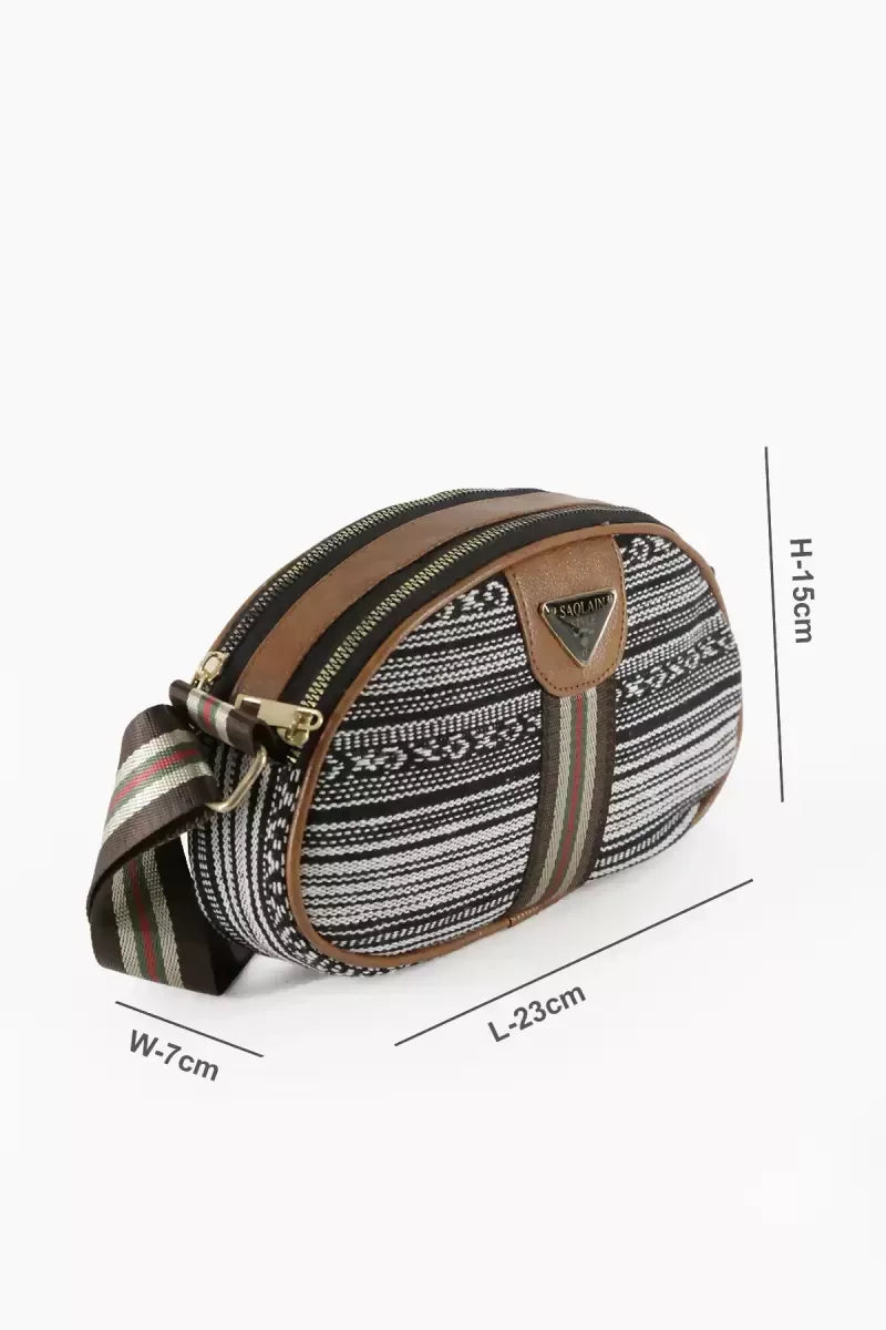 Printed Casual Sling Bag for Girls (Black )