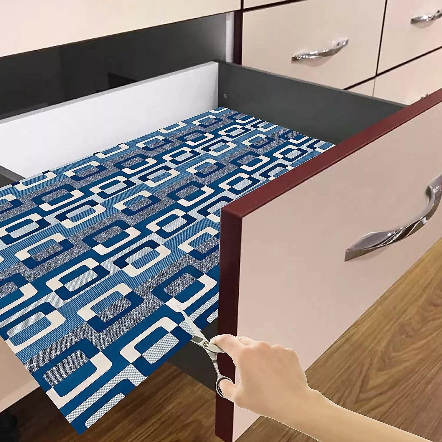 Mopak Decor Shelf Liner used for Wardrobe kitchen cabinet Drawer Slab Roll - (Blue)
