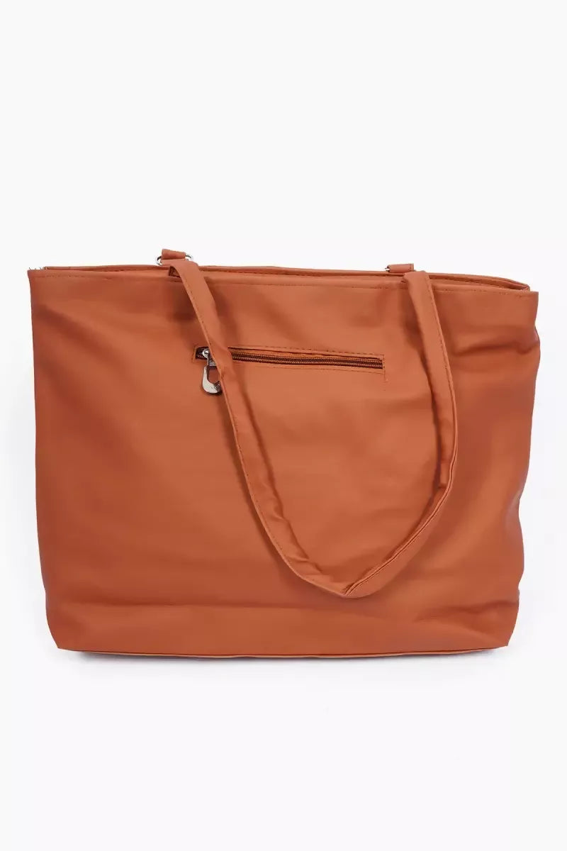 PU Floral Design Hand Bag for Women (Brown)